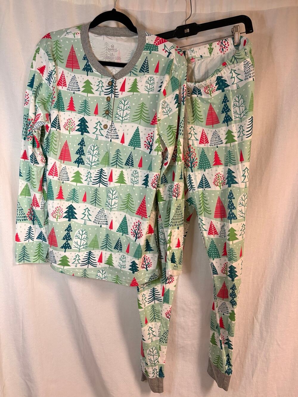 Honest Baby Clothing Women’s L Christmas Tree Organic Cotton Pajama Set